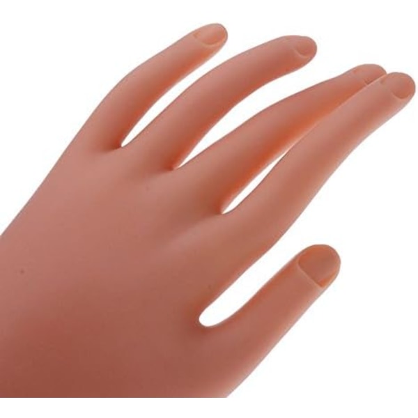 Silikonträning Hand, Nagelövningsmodell med Stativ för Modellering