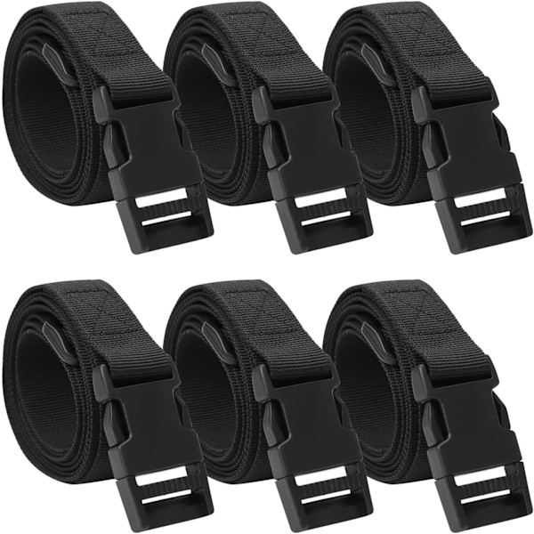 6-pack Justerbara Nylon Resväskor med Snabbspänne