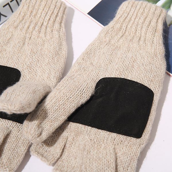 1 par af efterårs- og vinter- 50% uld voksne varme flanel flip g