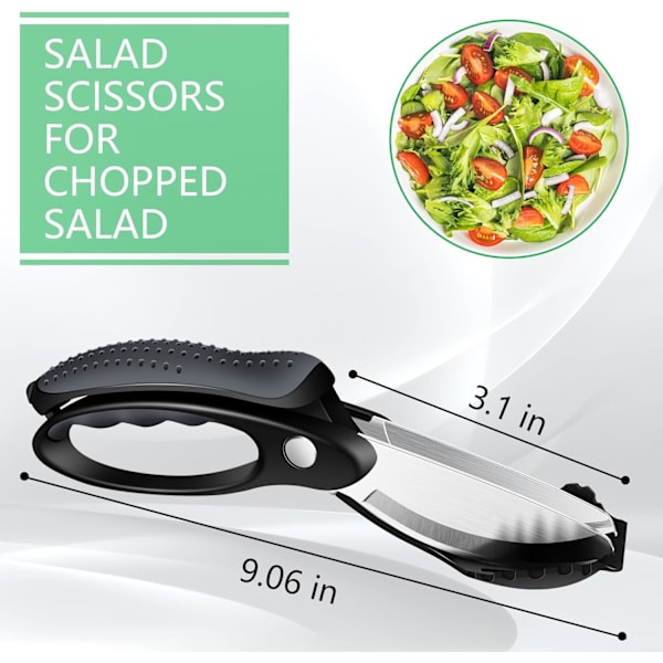 Salladsax för hackad sallad, rostfritt stål dubbelkantad