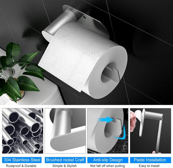 WC-paperiteline, Itseliimautuva Paperirullanpidike, Seinäkiinnitys