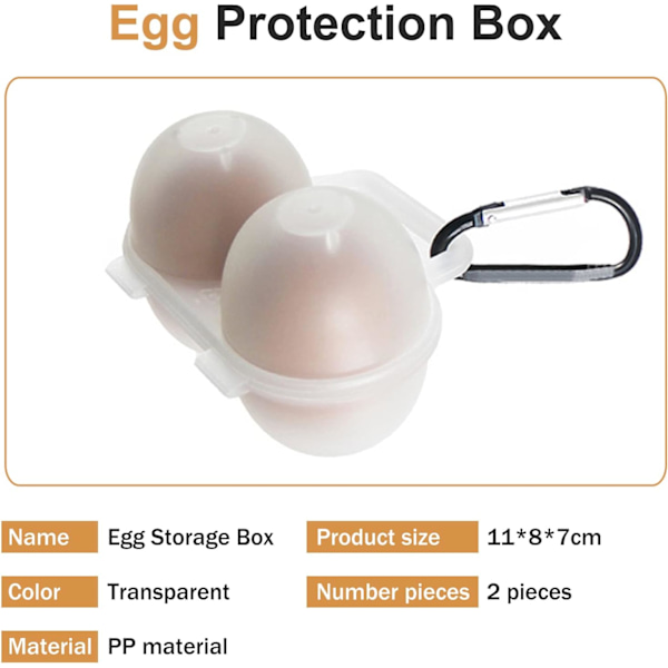 2 Gitter Egg Box, Plast Egg Box, Egg Oppbevaring, Egg Box, Plast Eg