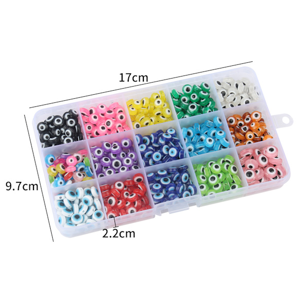 450 stk Øyeperler av onde øyne, onde øyne amulett for DIY håndverk, armbånd