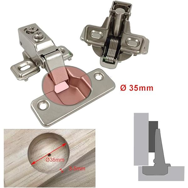 95 Asteen Täyspeite Mini-Saranat 35mm Kehykselle Damperilla DXGHC
