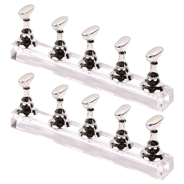2-pack Akryl Naglar DIY Nagelkonst Display Stativ Träning Finger
