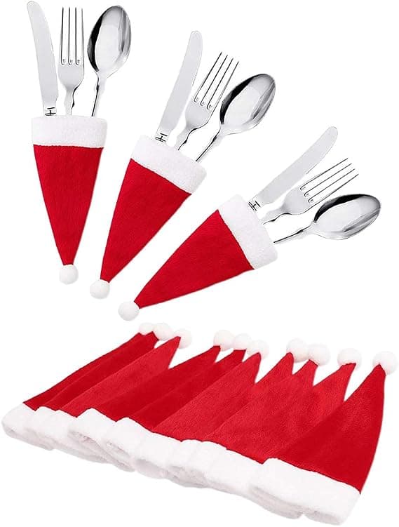 12 stk. Nye Julehatte Knive og Gaffler, Julebestik, Jul
