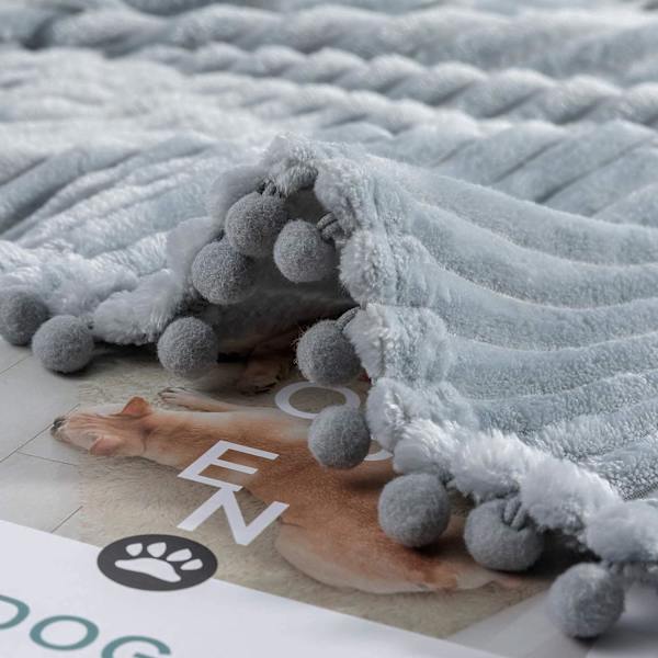 Fleece Tæppe Dobbelt Størrelse – 51x59, Grå – Blød, Plys, Fluffy, Fuz