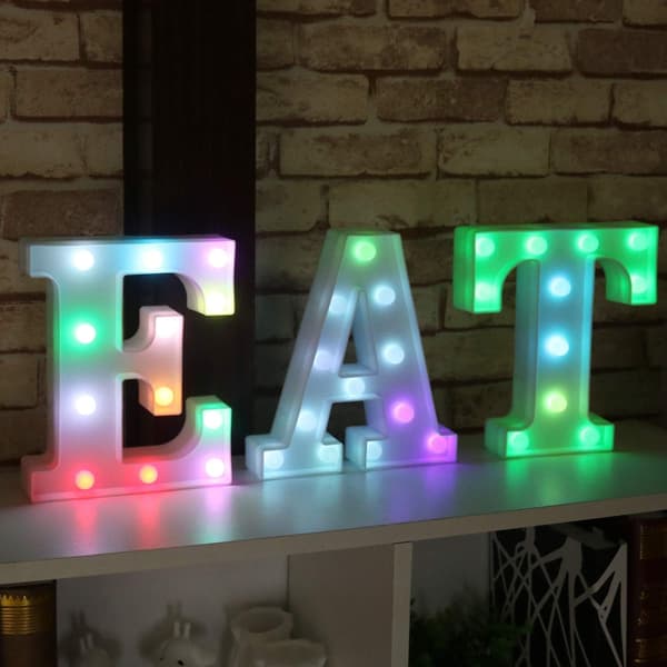 Fargerike LED Marquee Bokstavlys med Fjernkontroll – Lys Opp Marquee