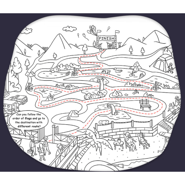 Tio meter lång målningsskroll, barnscen, graffiti