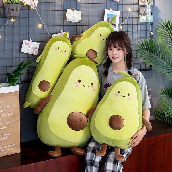 25,5 tum Grön Stor Simulerad Avocado Plysch Leksak Docka Sovande