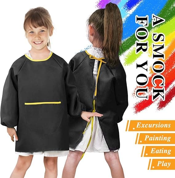 Barne-Polyester Smock 7-12 år gammel Treningsdrakt Malingforkle med