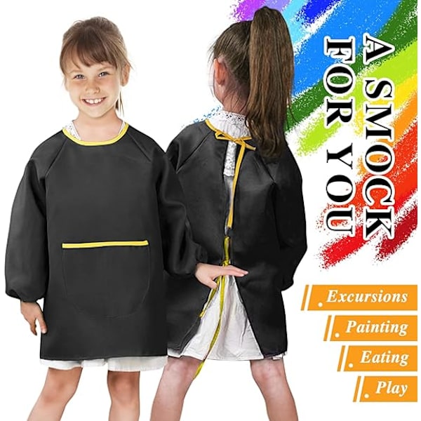Børne Polyester Smock 7-12 År Gammel Træningsdragt Maleri Forklæde med