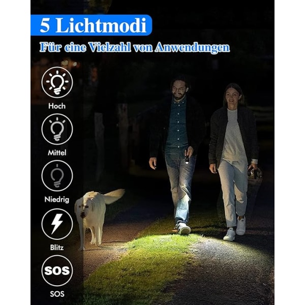 Ultra Tehokas LED-Taskulamppu, 15000 Lumenia, XH70.2 Latautuva