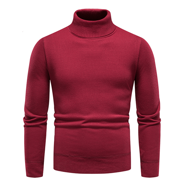 Herrar Tröja Pullover Tjocktröja Enfärgad Hög Krage