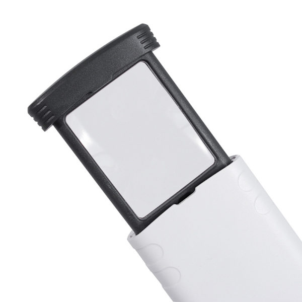 Lommelygte med 4x mobil LED-lys; lille professionel forstørrelsesglas med høj forstørrelse; belyst børne-