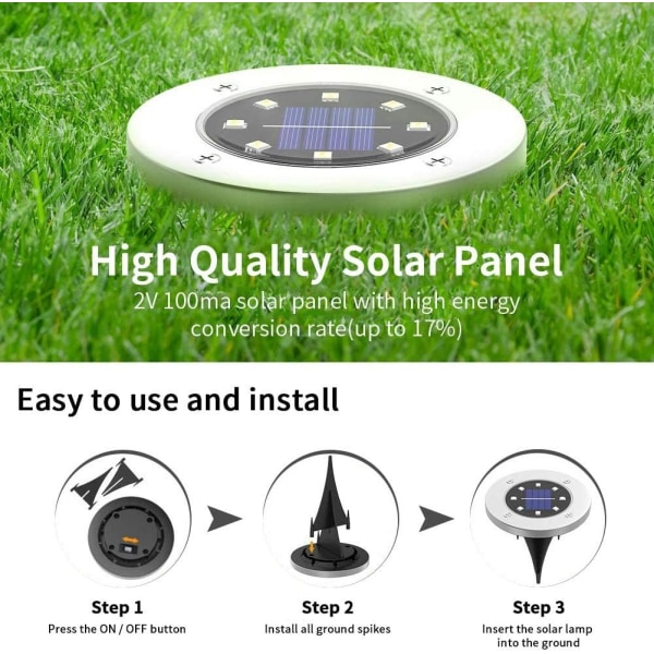 Solar Lights Outdoor Garden, Solar Ground Lights Waterproof O DXGHC