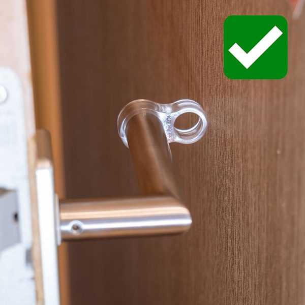 Ovi- ja ikkunakahvan pysäyttimet, 10 kpl, läpinäkyvät, renkailla