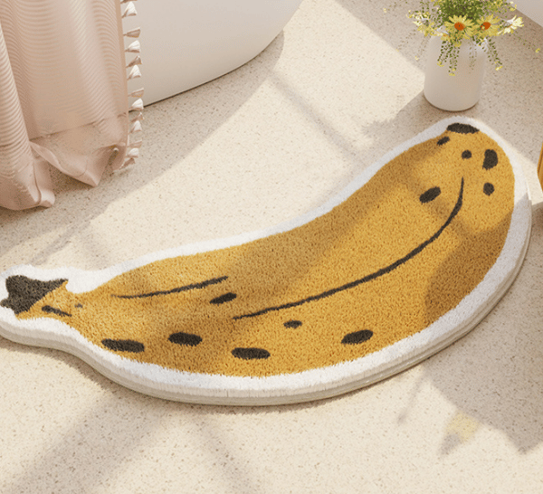 Badrumsmatta i halvbåge, bananformad, utanför duschrummet, vattenabsorberande