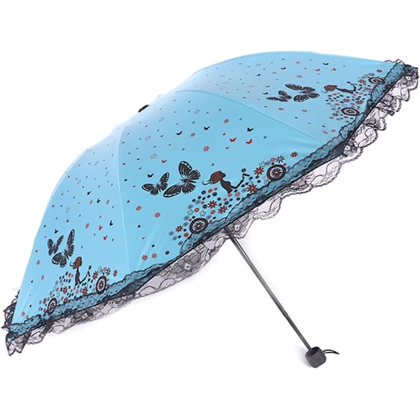 Foldbar Parasol Kvinder UV-Beskyttelse 8 Ribber 210T UPF50+ Parasol Kvinder