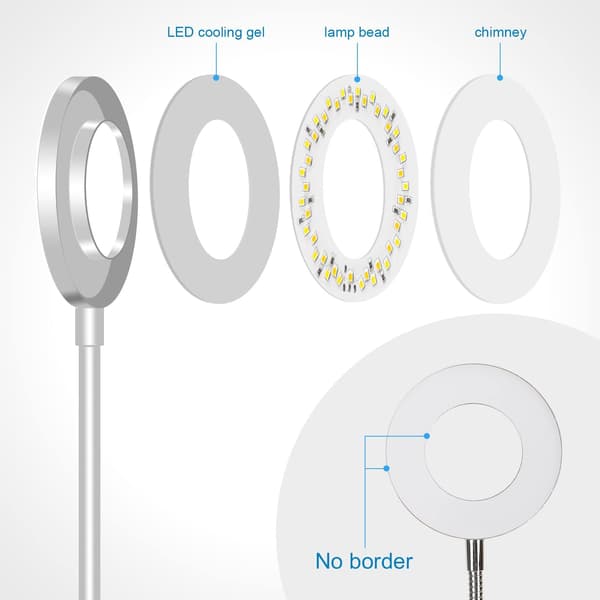 8W 48 LED Klipslampe for skrivebord 360° Fleksibel klipslampe for lesing 3