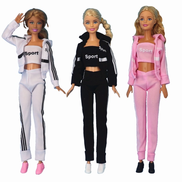 Barbie modedräkt, 3 delar, 12 docktillbehör, för barn
