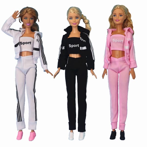 Barbie modekostume, 3 dele, 12 dukketilbehør, til børn