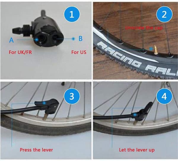 2 st Dubbla Huvud Luftpumpventil Adaptrar, Universal Cykel