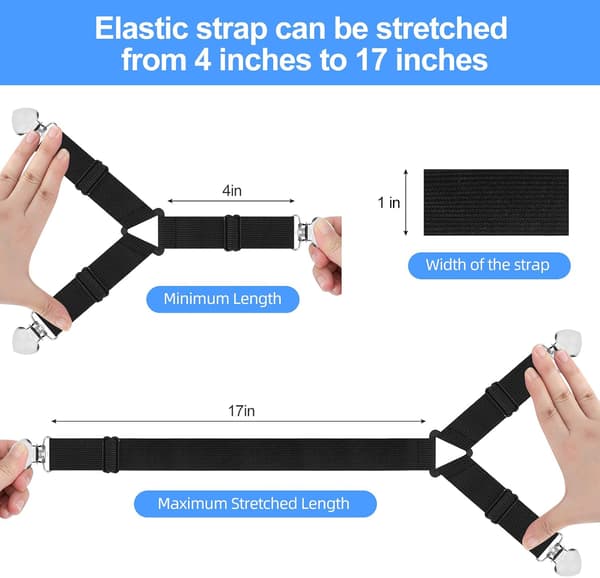 Lakenfeste, justerbare lakenfester og trekant elastisk madrass