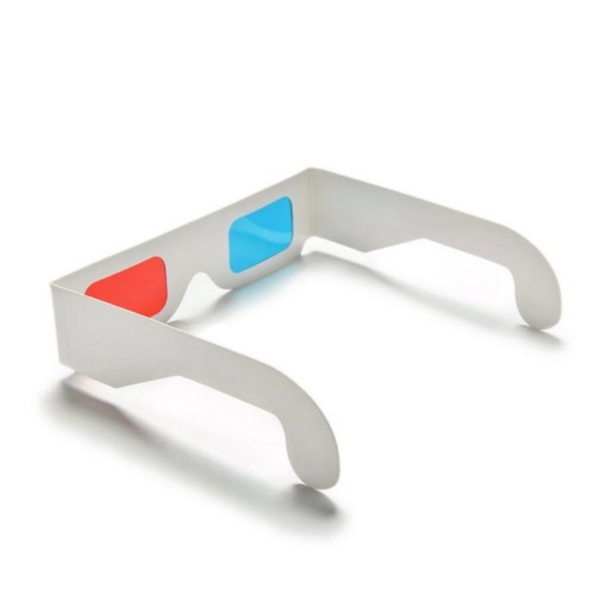 Blå Handvagn 10 Par Röda/Cyan Papp 3D-Glasögon (Vit Ram)