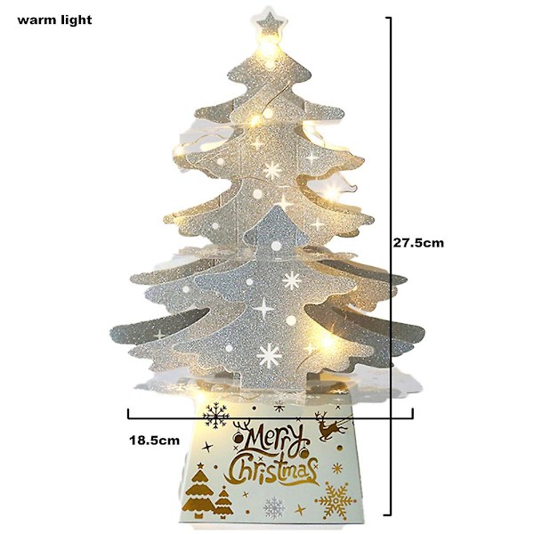 Sølvfarvede Julepynt Mini Desktop Julekort Ornament