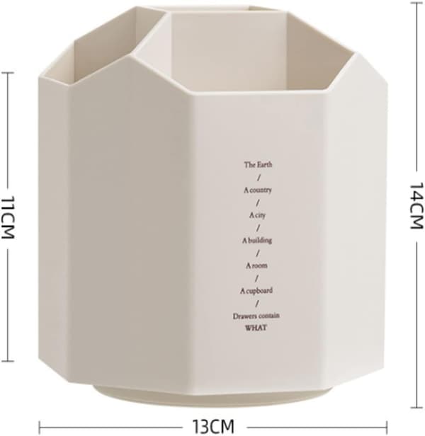 5-rums Hexagon Penholder, Drejelig Multifunktionel Pen