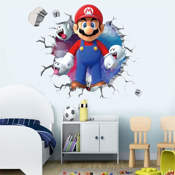 Mario Brothers väggdekaler barn tecknad sovrum bakgrund väggdekoration PVC väggdekor för pojkrum vardagsrum
