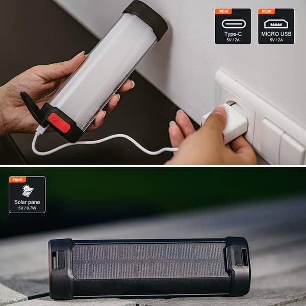 LED Campinglys, Oppladbar Campinglanterne med Magnetisk Bunn