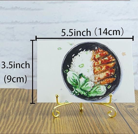 (2-pack) 4 tum järnvisningsställ, guld litet järnstaffli tallriksdisplay