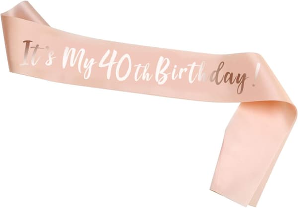 Roséguld 40-årsdag Sash, Det är min 40-årsdag Satäng Sash för
