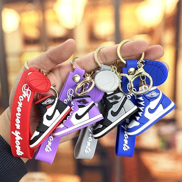 5-pack Sneaker Nyckelring, Basket Skor Hänge Nyckelring, Alla,D