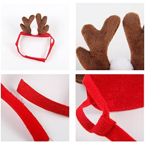 Julemandshue til kat med tørklæde, julekostume sæt til hvalp hund kat