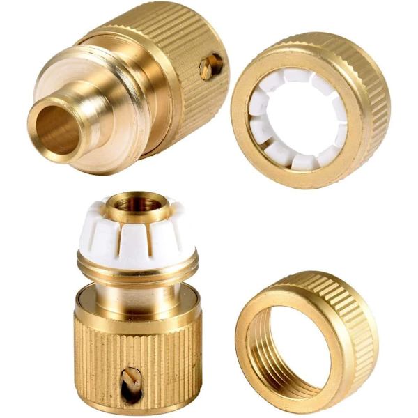 2 kpl messinkinen puutarhaletkun liittimet/liittimet 13 mm (1/2\") - DXGHC
