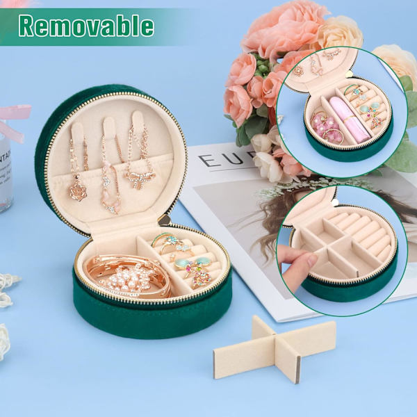 Mini Velvet Rejse Smykkeskrin, Rejse Smykkeboks Organizer