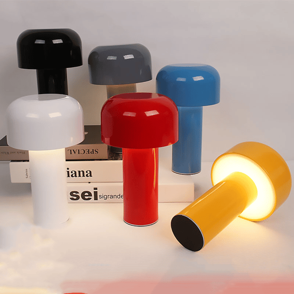Bærbar trådløs berøringsladbare skrivebordslampe USB, gul