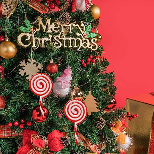 8 stykker julelollipop-pynt, candy cane, julepynt DXGHC
