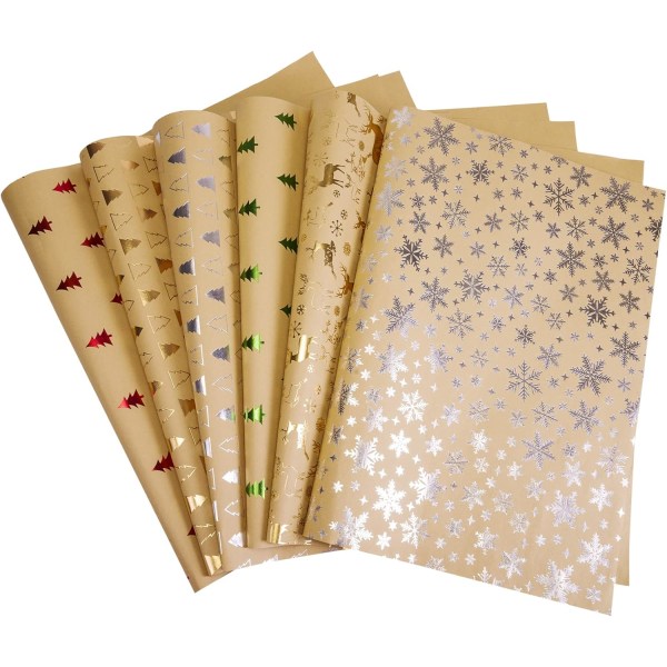 Christmas Wrapping Paper, 6 Packs of Gift Wrapping Paper，70x5 DXGHC