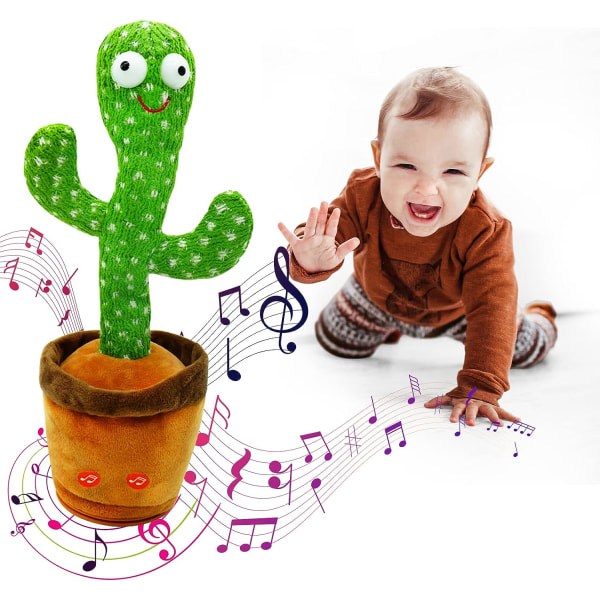 Dansende kaktuslegetøj taler syngende plyslegetøj, der imiterer repeati