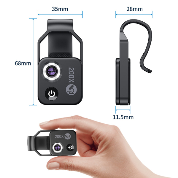 200x Phone Microscope for Kids - Mini Microscope with CPL - 2 Bri