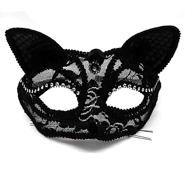 Dww-cat Maskeradmask Lyxig Sexig Kattmask Med Pärlor Dekoration DXGHC