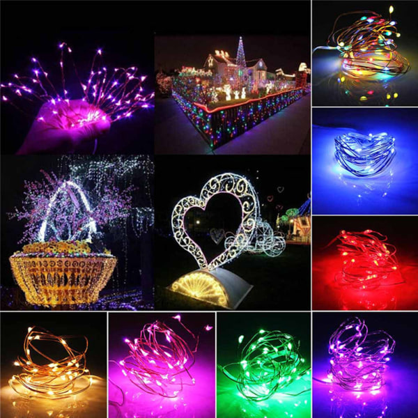 Batteridrevne Feelykter, [2-pakning] 10M 100 LED Vanntette Lys