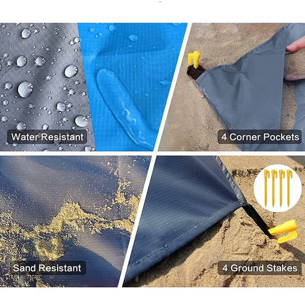 Strandteppe, Sandfritt Vanntett Sandsikkert Strandmatte Utendørs P