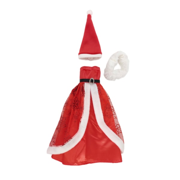 11 tum Santahatt-set för kläddocka, mode-barbie-docka, prinsessklänning