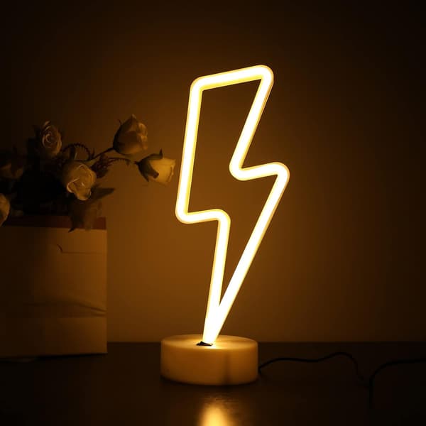 Lyse Neonformede LED-lys USB-drevne Varmt Hvidt Bordpynt