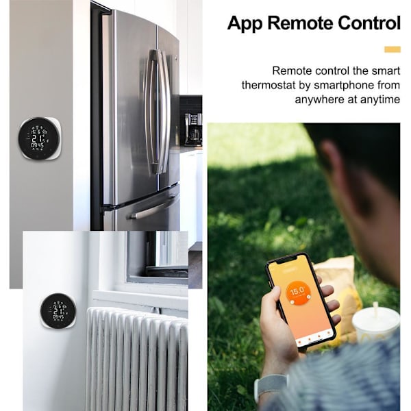 Elektrisk Gulvvarme Termostat Wifi Temperaturregulator Gra